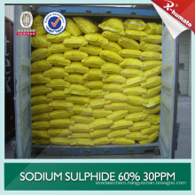 62% 10ppm-30ppm Sodium Sulphide Yellow Flake Low Iron